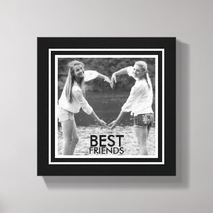 Toile Meilleurs amis avec le cadre noir et blanc mignon