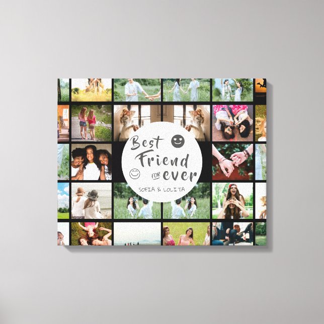 Toile Meilleurs amis Forever Custom Collage 28-Photo (Recto)