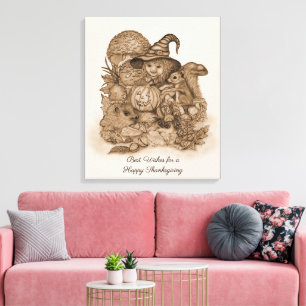 Toile Meilleurs voeux pour un Bon thanksgiving