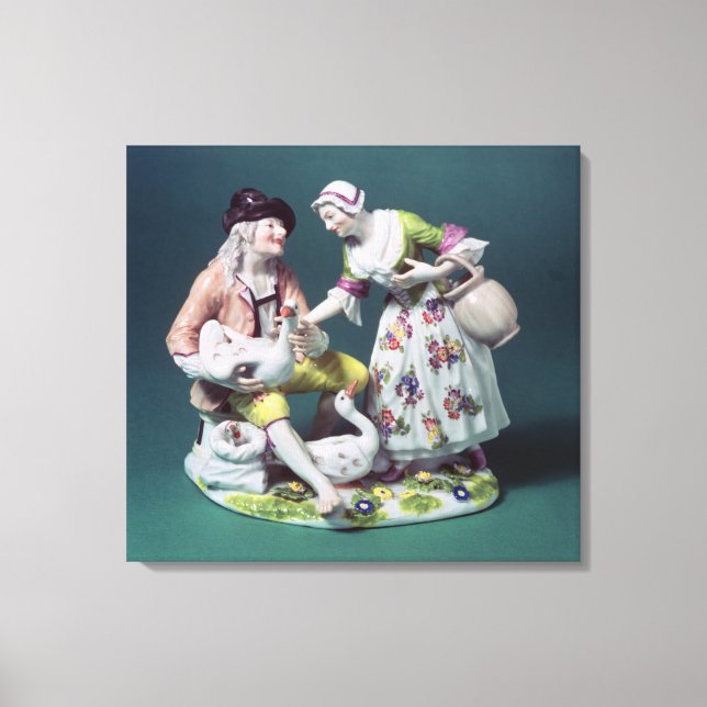 Toile Meissen figure d'un vendeur de volaille, c.1750 (Recto)