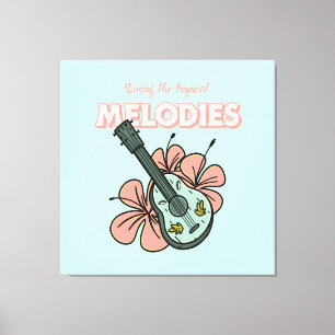 Toile Mélodies tropicales Ukulele Floral Art