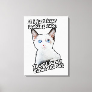 Toile Mème de chat fâché drôle pour les personnes chatte