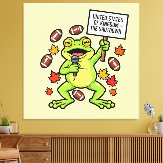 Toile Mème de grenouille drôle Satire – Royaume-Uni des  (Insitu(Salon))