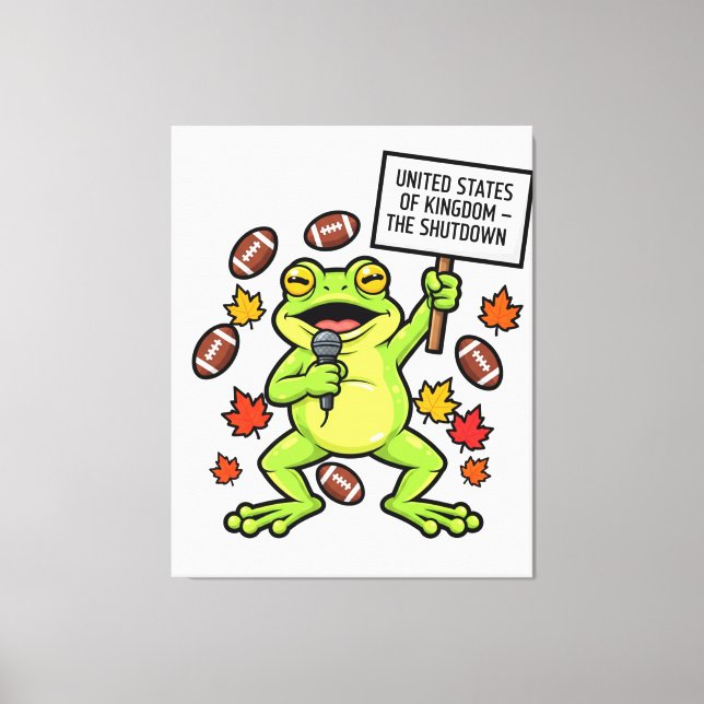 Toile Mème de grenouille drôle Satire – Royaume-Uni des  (Recto)