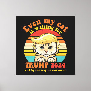 Toile Même mon chat attend l'habillement Trump 2024