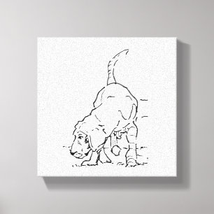 Toile Mémoire d'amour pour les chiens, illustration de B