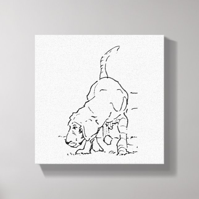 Toile Mémoire d'amour pour les chiens, illustration de B (Recto)