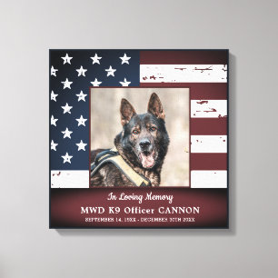 Toile Mémorial militaire du chien en mémoire d'amour