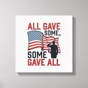 Toile Mémorial Patriotique Tous Ont Donné Certains Certa