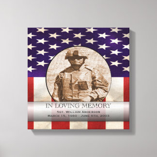 Toile Mémorial personnalisé personnalisé de l'armée patr