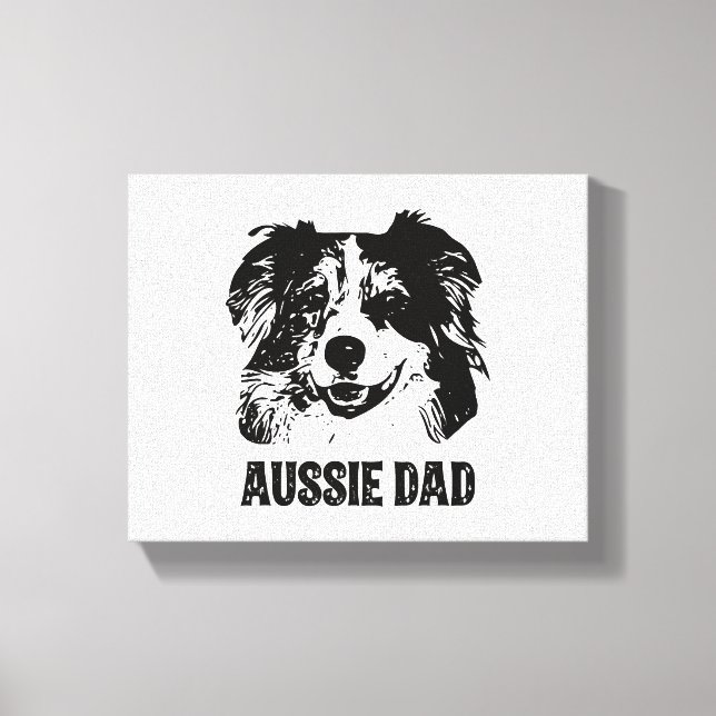 Toile Mens Aussie Papa - Australian Shepherd Chien Papa (Recto)