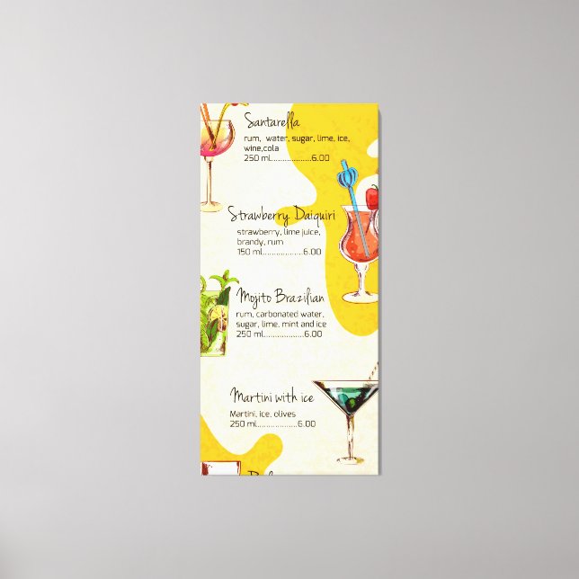 Toile Menu Boissons (Recto)