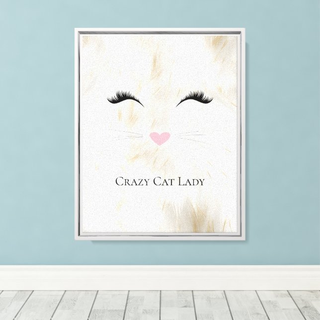 Toile Meow Crazy Cat Lady (Insitu (Plancher de Bois))