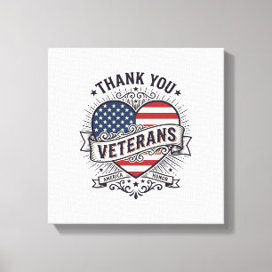 Toile Merci aux vétérans pour leur cœur patriotique Vect