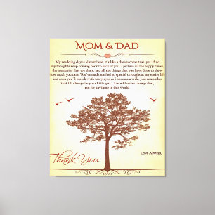 Toile Merci Cadeau Maman et Papa, Cadeau Mère/Fête des p