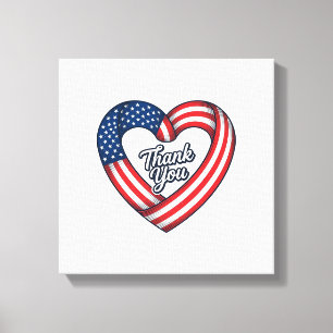 Toile Merci cœur patriotique conception vectorielle vint