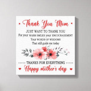 Toile Merci Maman Joyeuse fête des mères