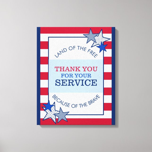 Toile Merci Stars Stripes Service d'anciens combattants  (Recto)