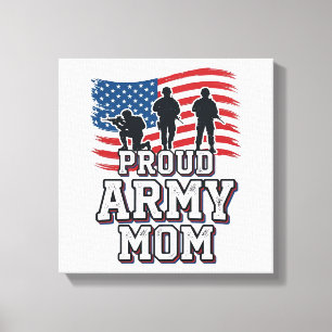 Toile Mère de l'armée fière Vintage Militaire Patriotiqu