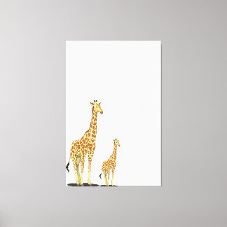 Toile Mère et bébé Giraffe - Un bon doux