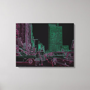 Toile Mère fille Shopping Michigan Ave Chicago 1961