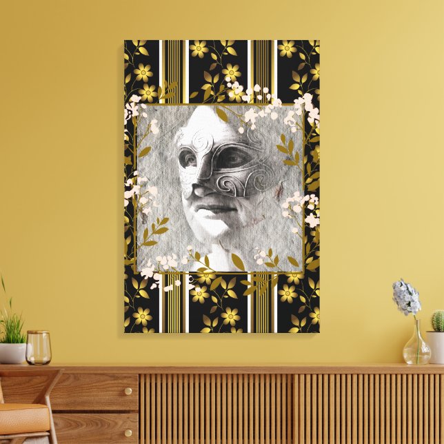 Toile Mère - La femme masquée / NB (Insitu(Salon))