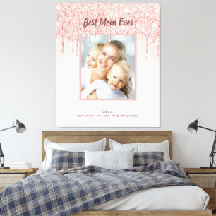 Toile Mère Meilleure maman Jamais photo parties scintill