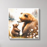Mère Ours Bébé Bébé Peinture Artisanat