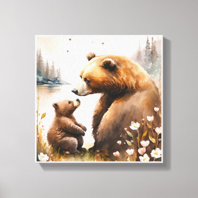 Toile Mère Ours Bébé Bébé Peinture Artisanat (Recto)