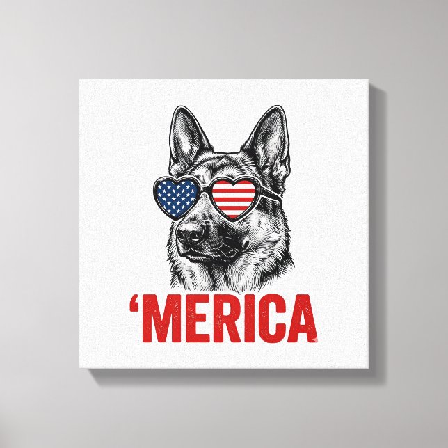 Toile Merica Berger Allemand Drapeau Lunettes de soleil  (Recto)