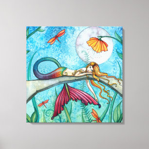 Toile Mermaid Art par Molly Harrison au bord de l'étang