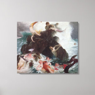 Toile Mermaids à Play, 1886 (huile sur toile)