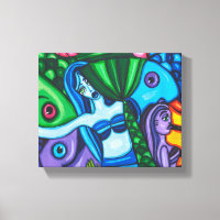 Mermaids Poisson Abstrait peinture d'art original