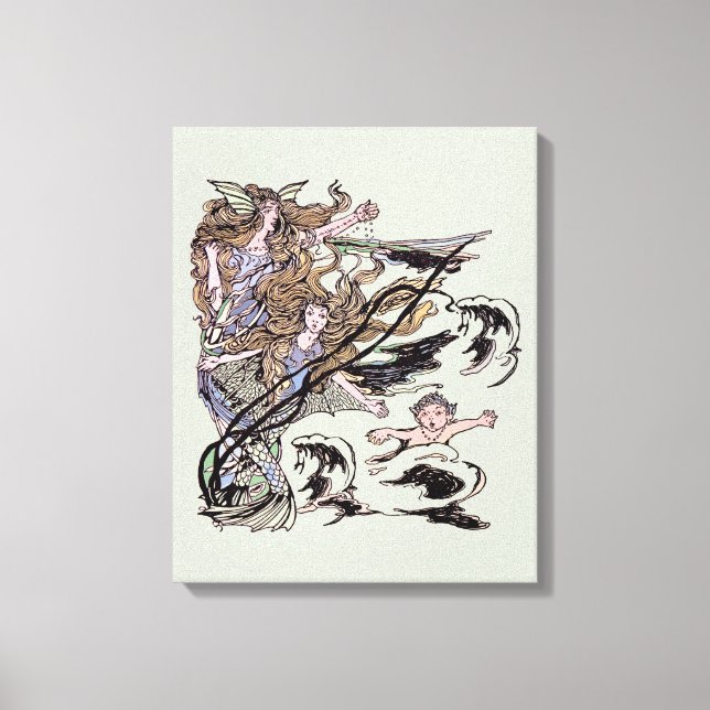 Toile Mermaids Vintage Victorian Illustration (Recto)