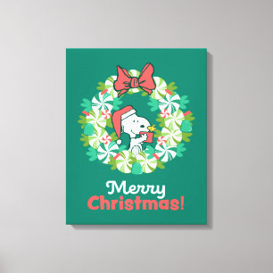 Toile Merry Christmas Peppermenthe Holiday Wreath