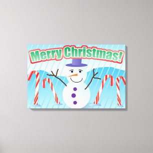 TOILE MERRY CHRISTMAS SNOWMAN