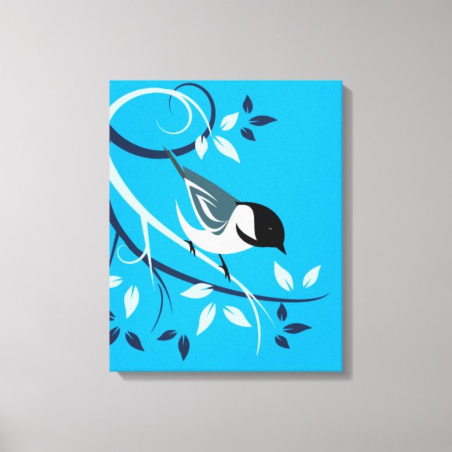 Toile Mésange sur une branche (Recto)