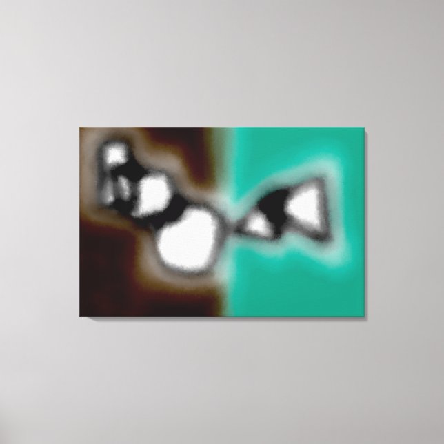 Toile Message dans une bouteille : Brown Abstrait, Turqu (Recto)