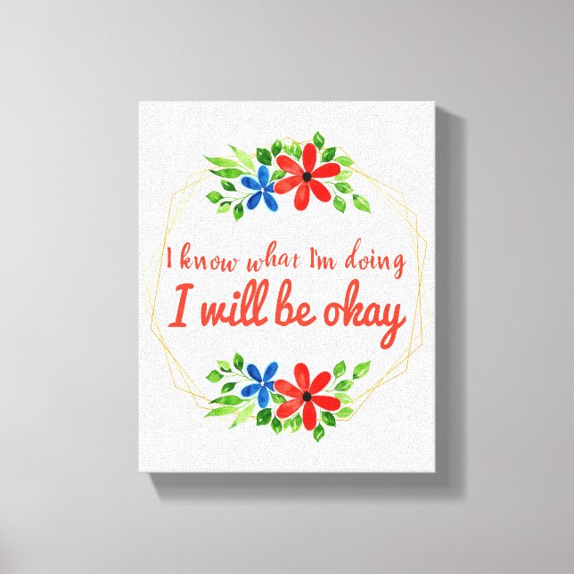 Toile message positif pour le travail et l'amour de soi (Recto)