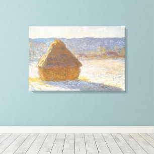 Toile Meule le matin, effet de neige de Claude Monet
