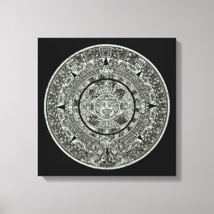 Toile Mexicaine Aztec Sun Stone Maya Calendrier 1