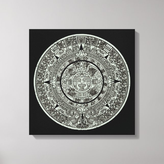 Toile Mexicaine Aztec Sun Stone Maya Calendrier 1 (Recto)