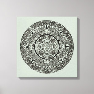 Toile Mexicaine Aztec Sun Stone Maya Calendrier 1