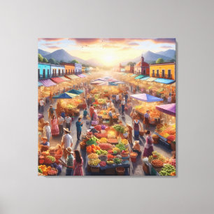 Toile Mexicains Agriculteurs Marché de l'art Abstrait