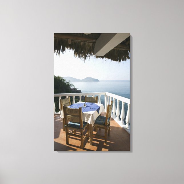 Toile Mexico, Guerrero, Zihuatanejo. Table de café sur (Recto)