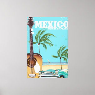 Toile Mexique - Voyage par avion affiche Voyage