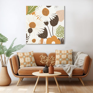 Toile Mi-Siècle Moderne Florale Tournesol Canvas Imprime