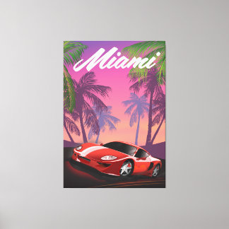 Toile Miami 1990s Voiture sport