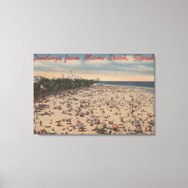 Toile Miami Beach, FlorideSalutations de Miami, FL (Recto)