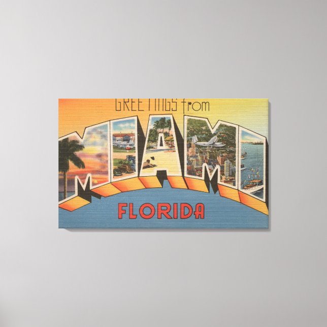 Toile Miami, FlorideScènes de grandes lettresMiami, FL 2 (Recto)